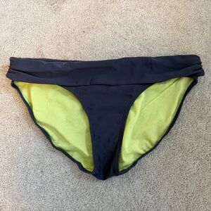 Athleta Splash Low Tide Foldover Swim Bikini Bottom Asphalt Gray - Size S